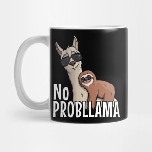 Sloth Riding Llama No ProbLLama Mug